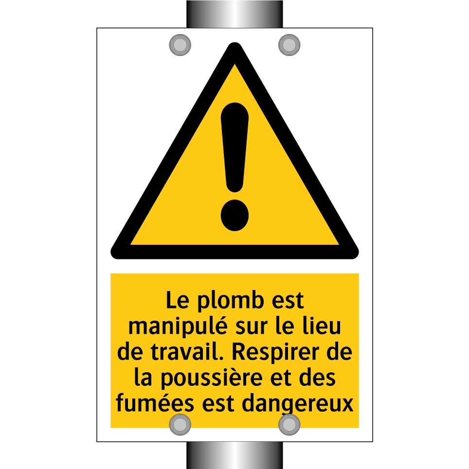 Le plomb est manipulé sur le lieu de travail. Respirer de la poussière et des fumées est dangereux