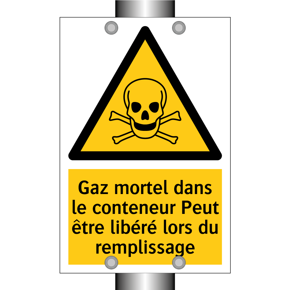 Gaz mortel dans le conteneur Peut être libéré lors du remplissage