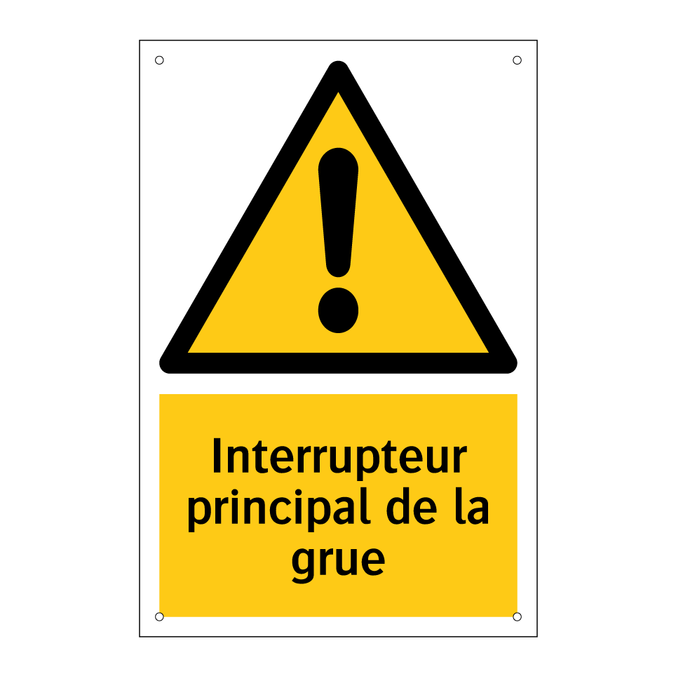 Interrupteur principal de la grue