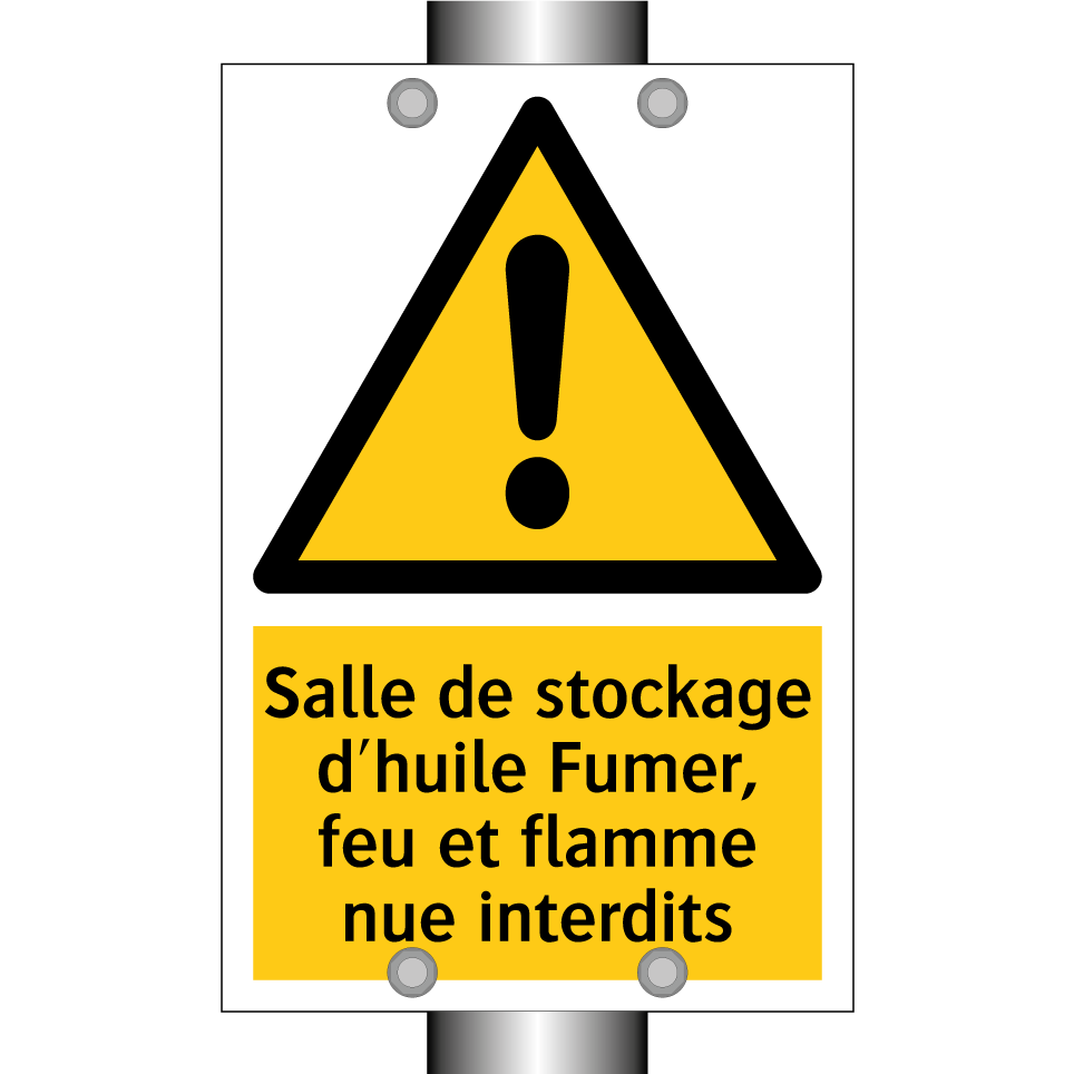 Salle de stockage d'huile Fumer, feu et flamme nue interdits