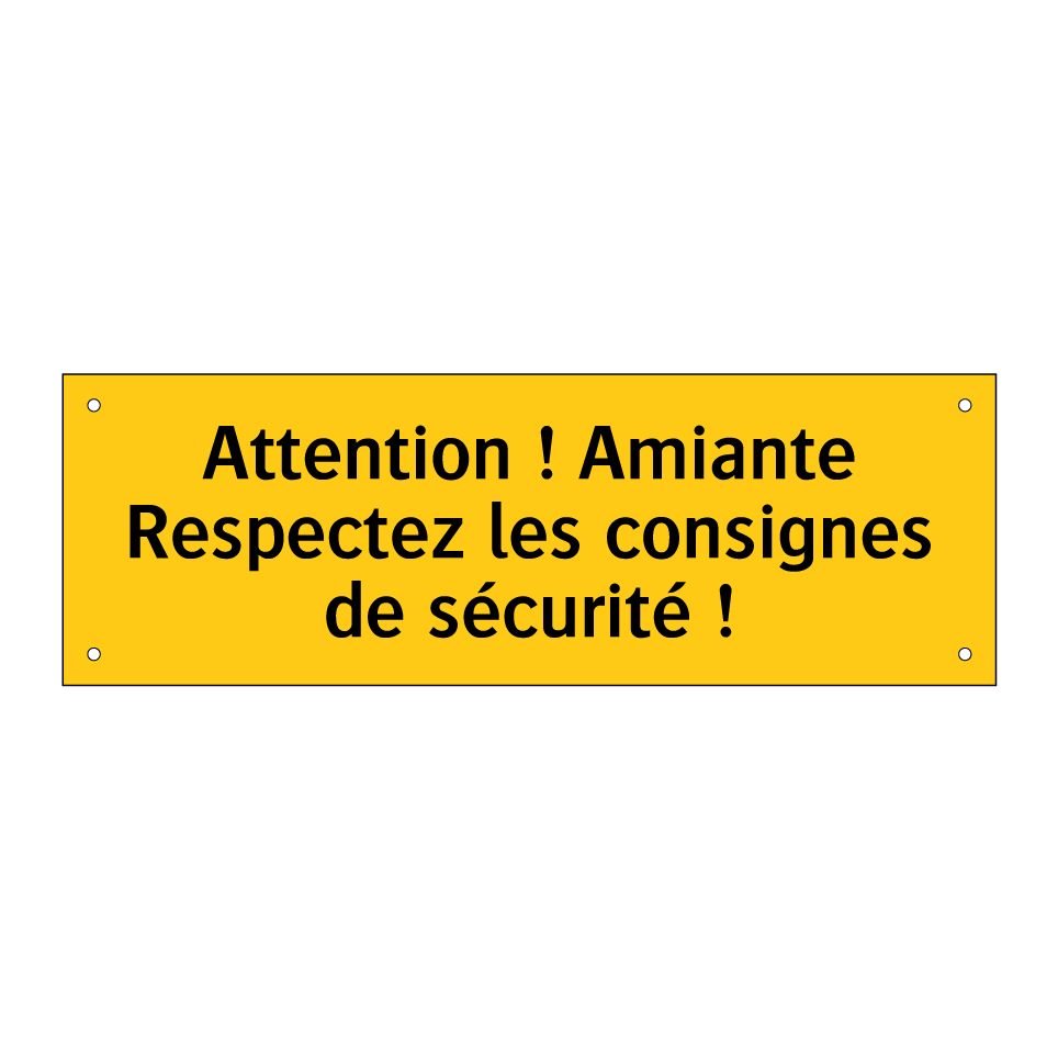 Attention ! Amiante Respectez les consignes de sécurité !