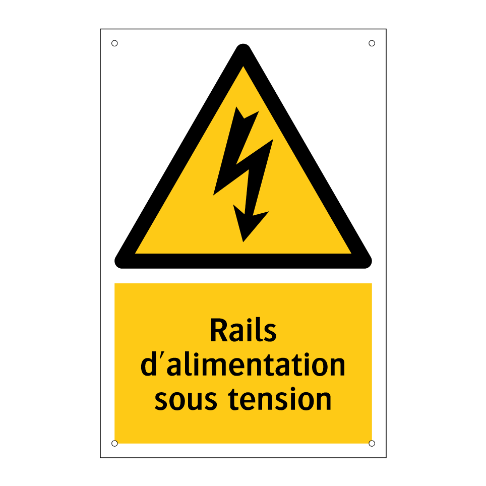 Rails d'alimentation sous tension