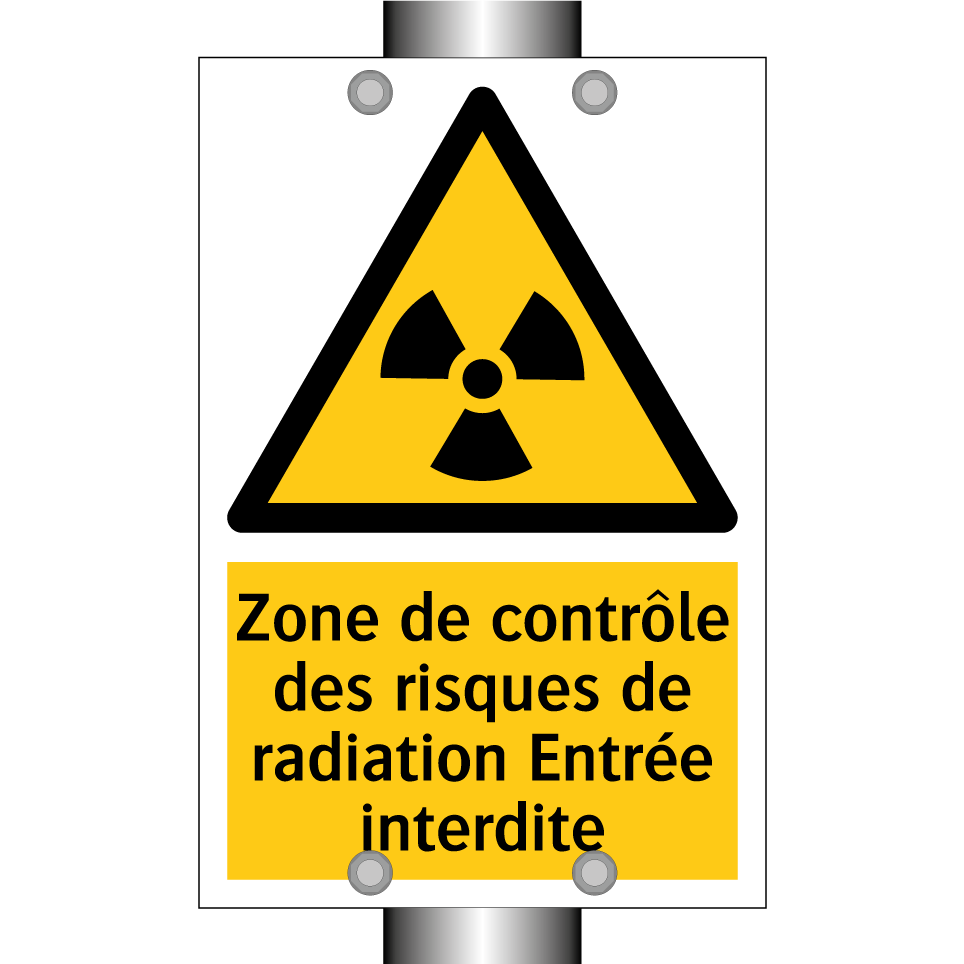 Zone de contrôle des risques de radiation Entrée interdite