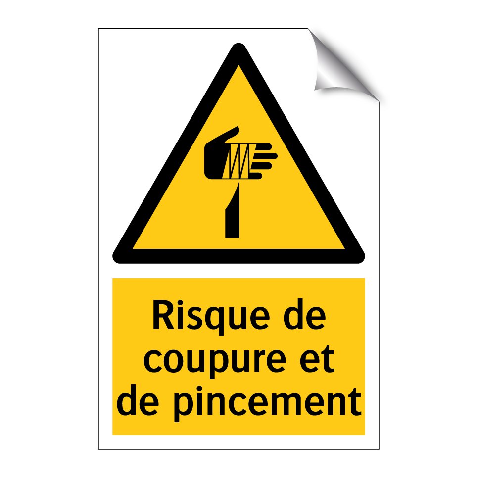Risque de coupure et de pincement