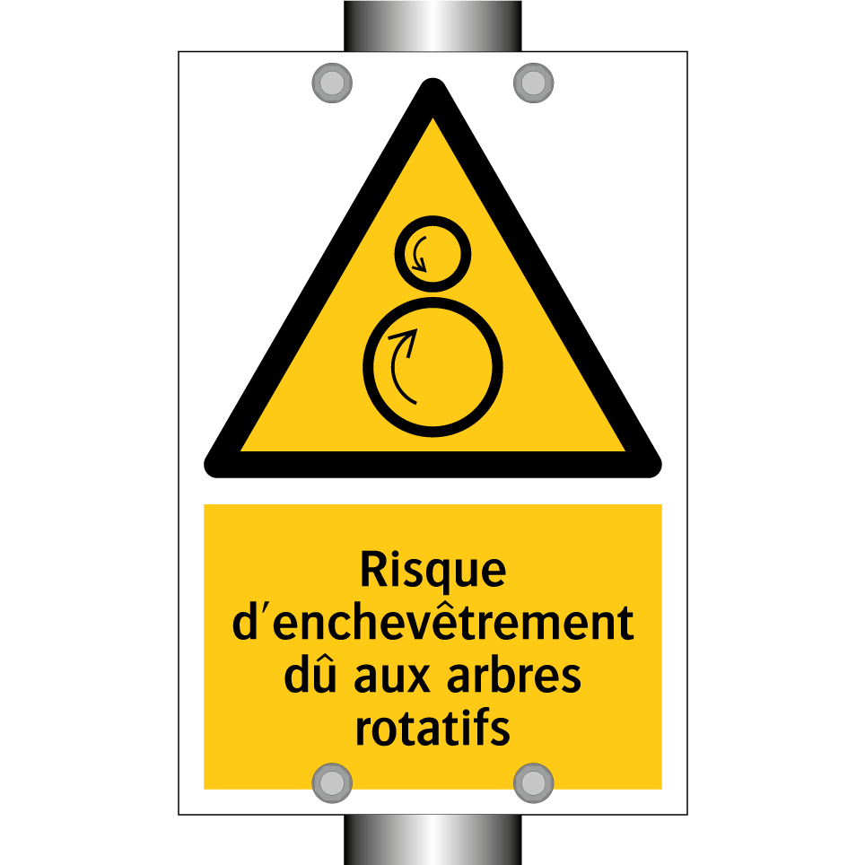 Risque d'enchevêtrement dû aux arbres rotatifs