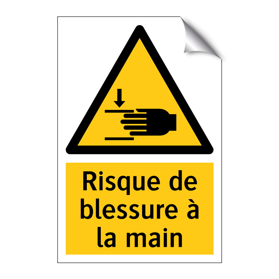 Risque de blessure à la main