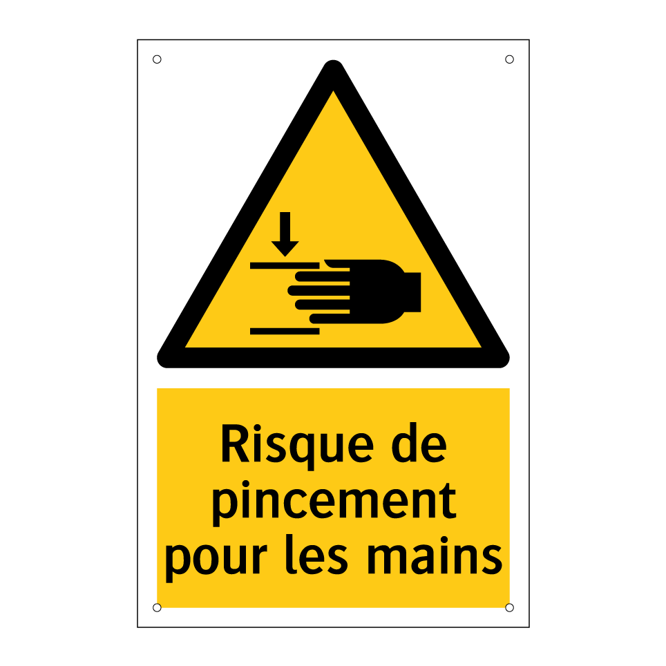 Risque de pincement pour les mains