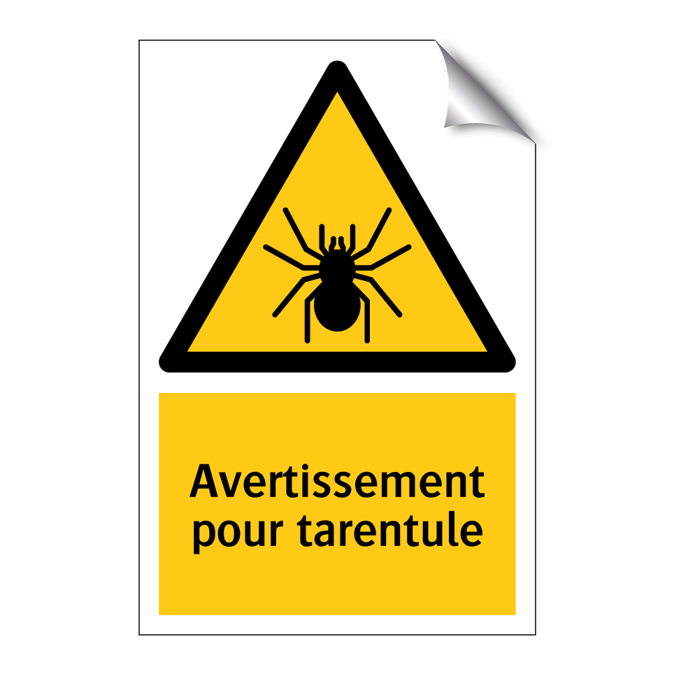 Avertissement pour tarentule