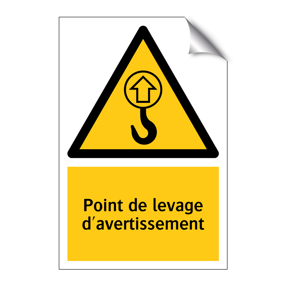 Point de levage d'avertissement