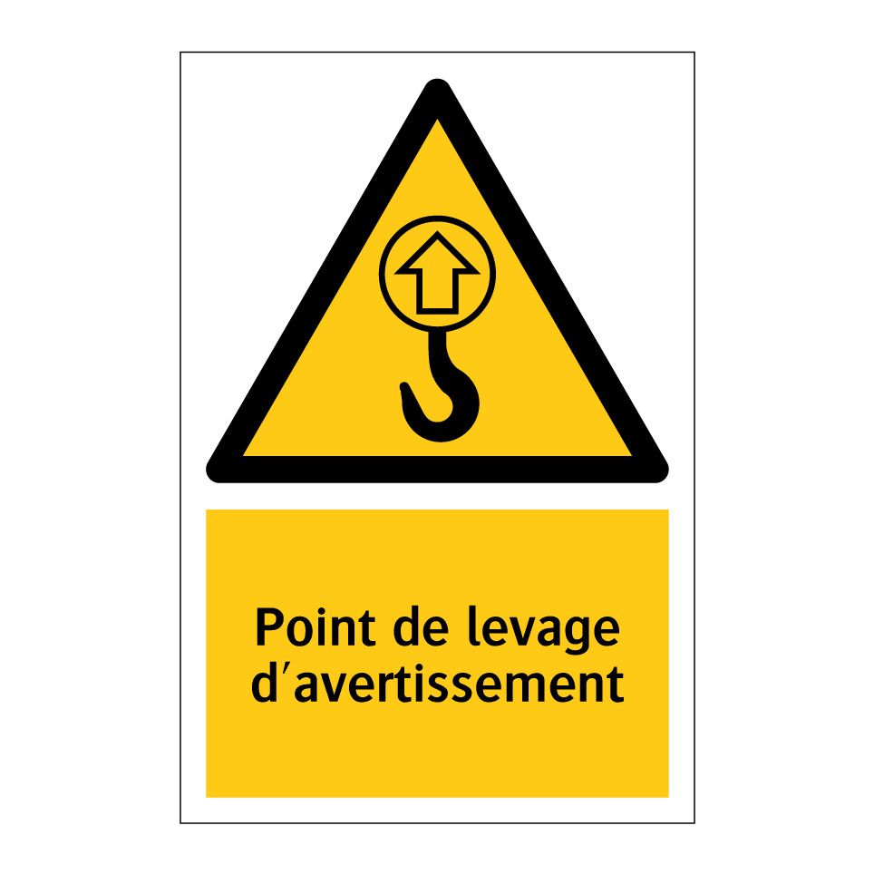 Point de levage d'avertissement