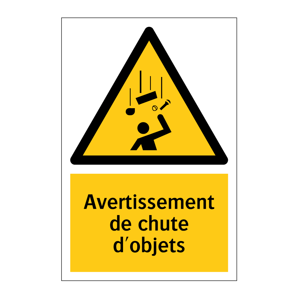 Avertissement de chute d'objets