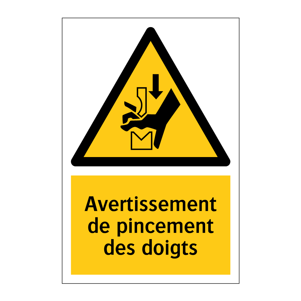 Avertissement de pincement des doigts