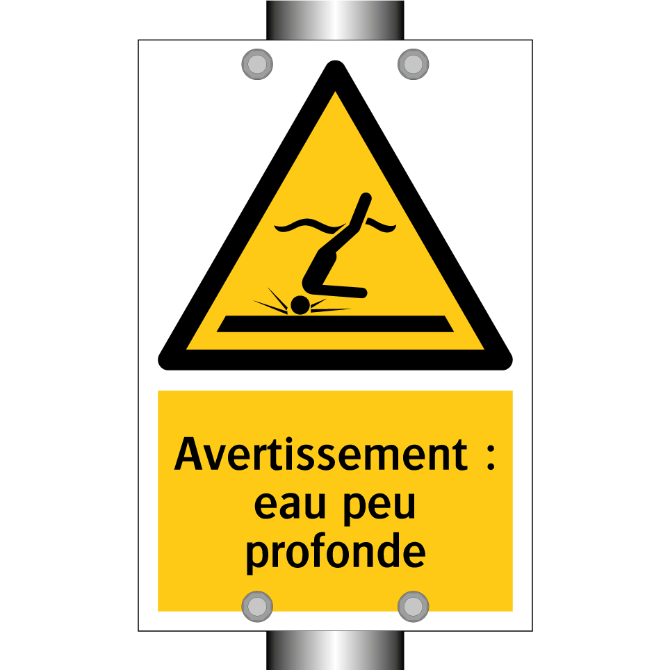 Avertissement : eau peu profonde