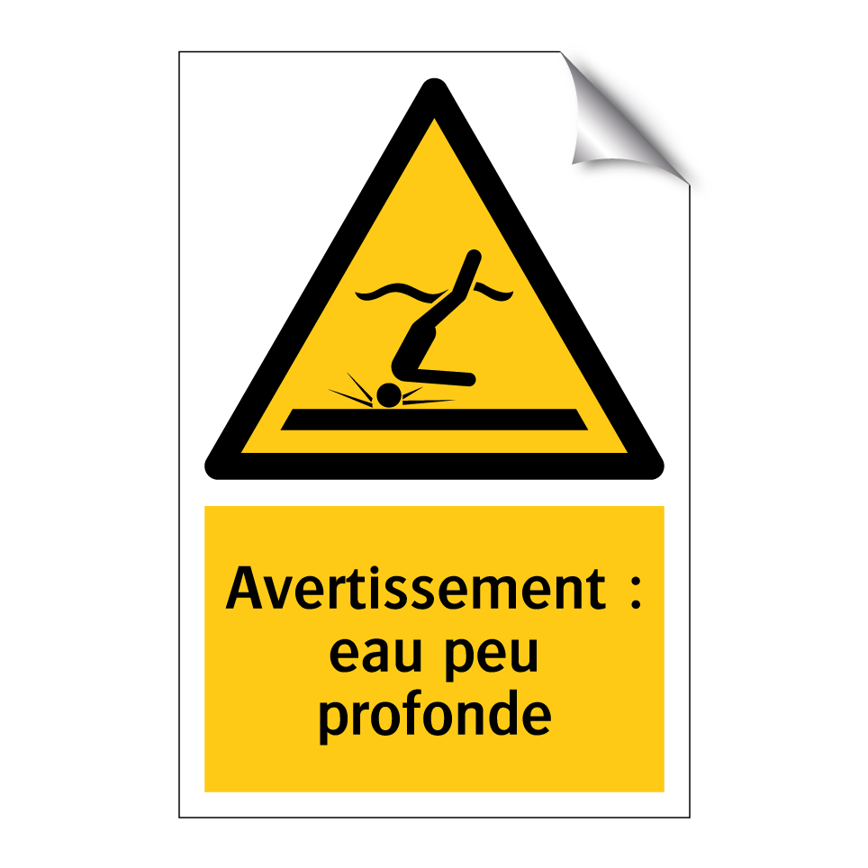 Avertissement : eau peu profonde