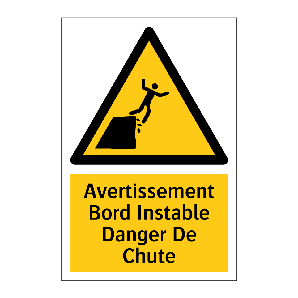 Avertissement Bord Instable Danger De Chute
