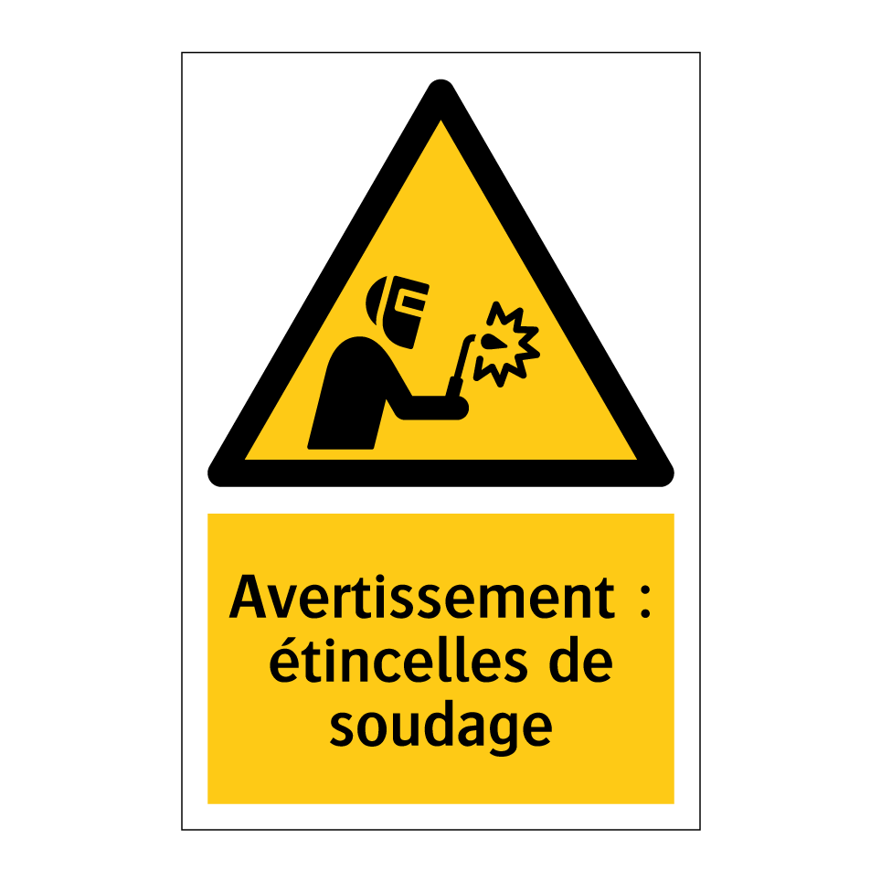Avertissement : étincelles de soudage