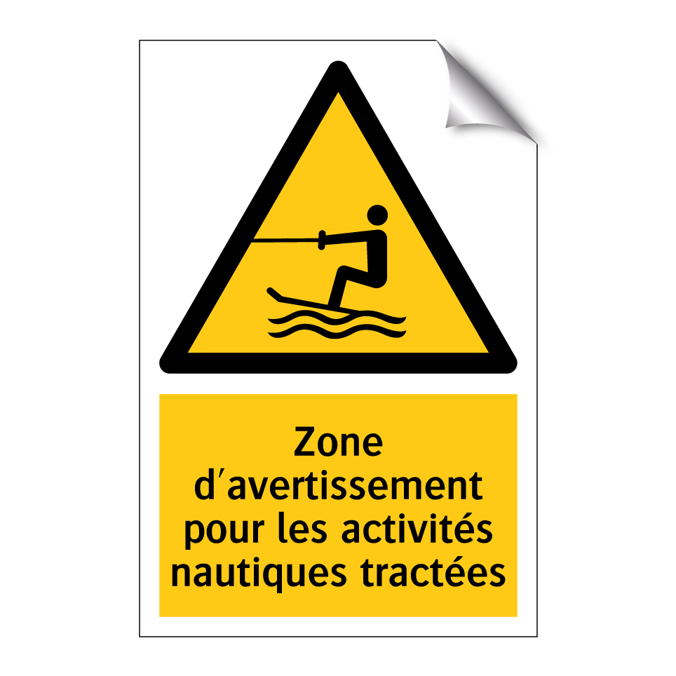 Zone d'avertissement pour les activités nautiques tractées