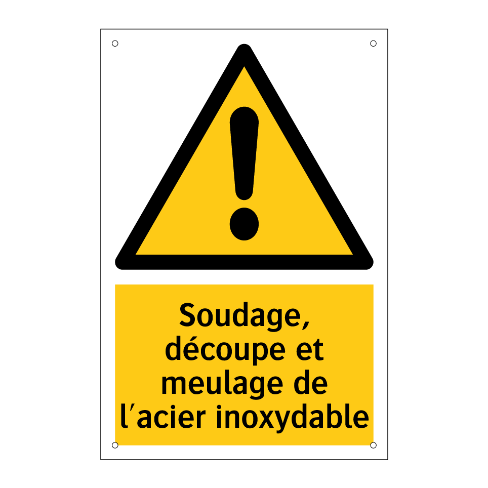 Soudage, découpe et meulage de l'acier inoxydable