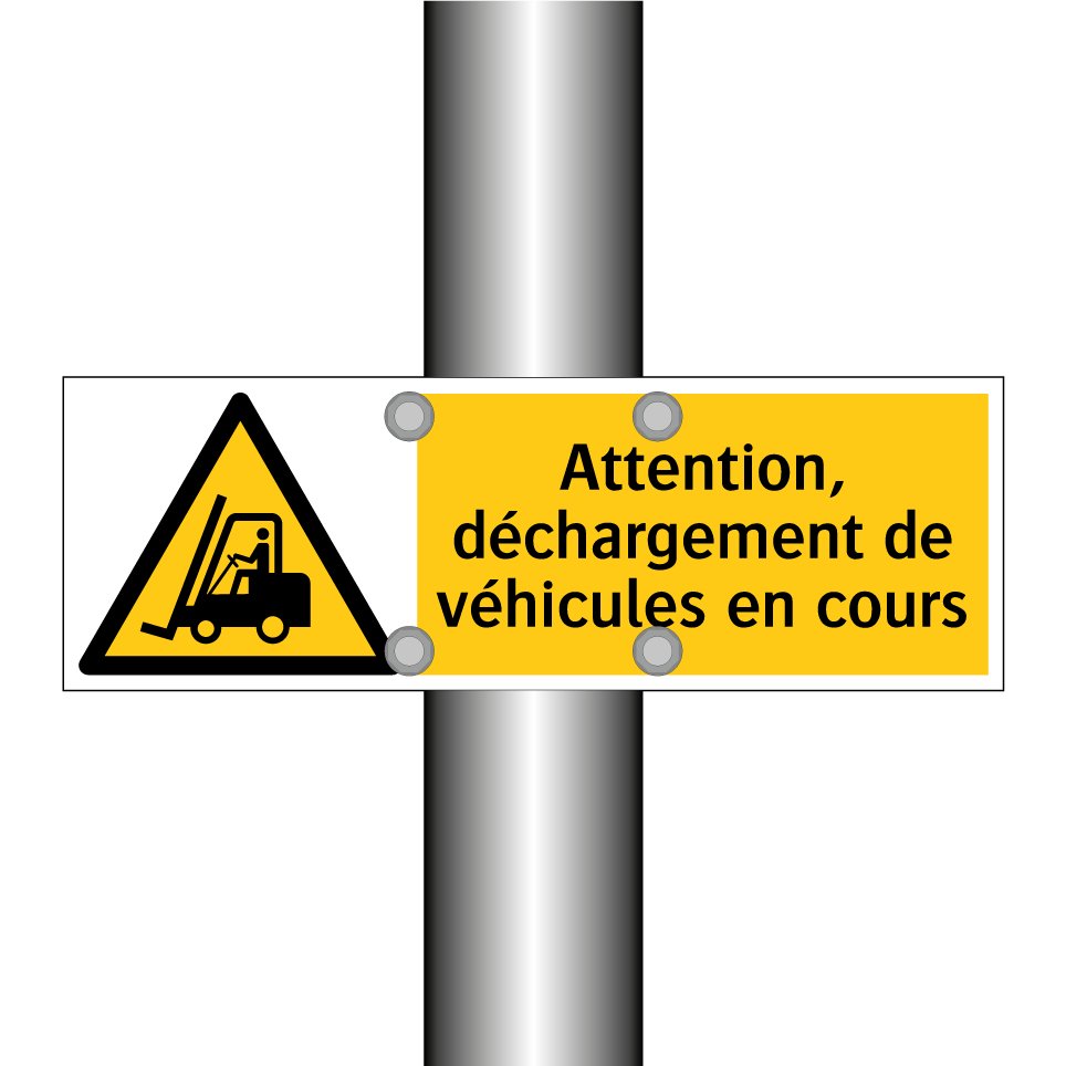 Attention, déchargement de véhicules en cours