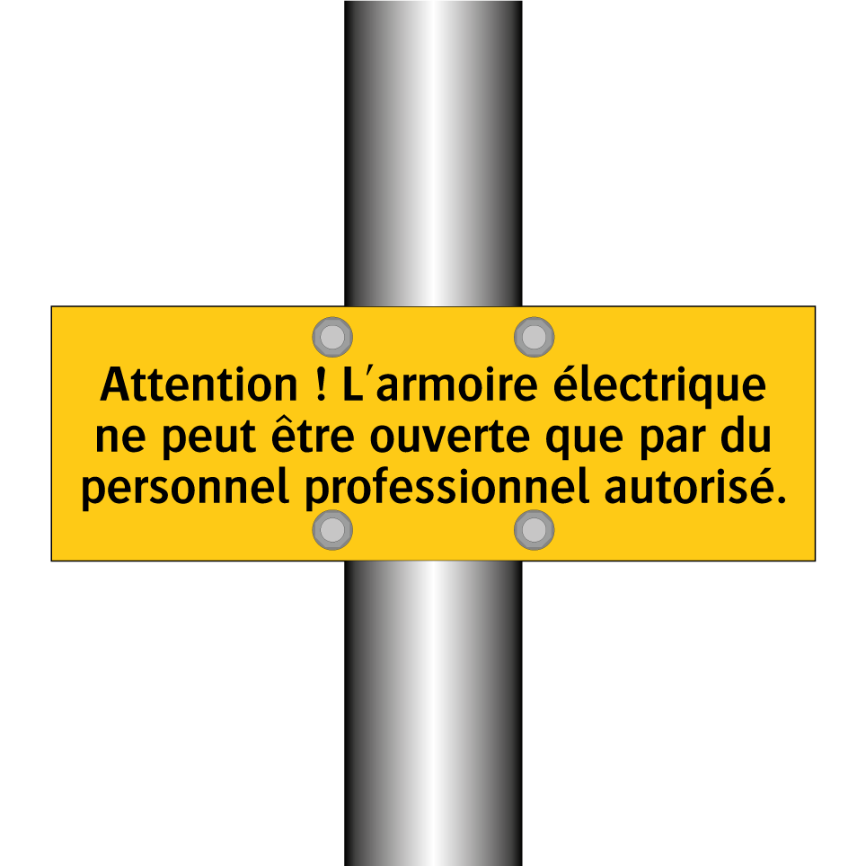 Attention ! L'armoire électrique ne peut être ouverte que par du personnel professionnel autorisé