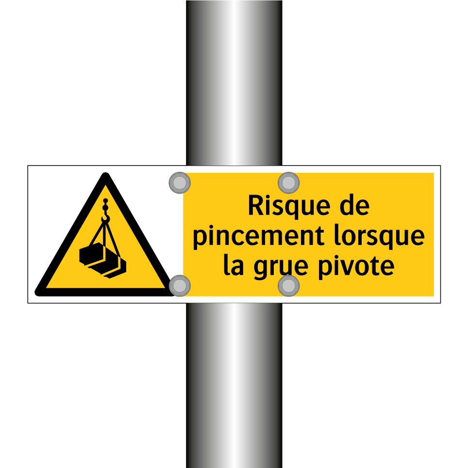 Risque de pincement lorsque la grue pivote