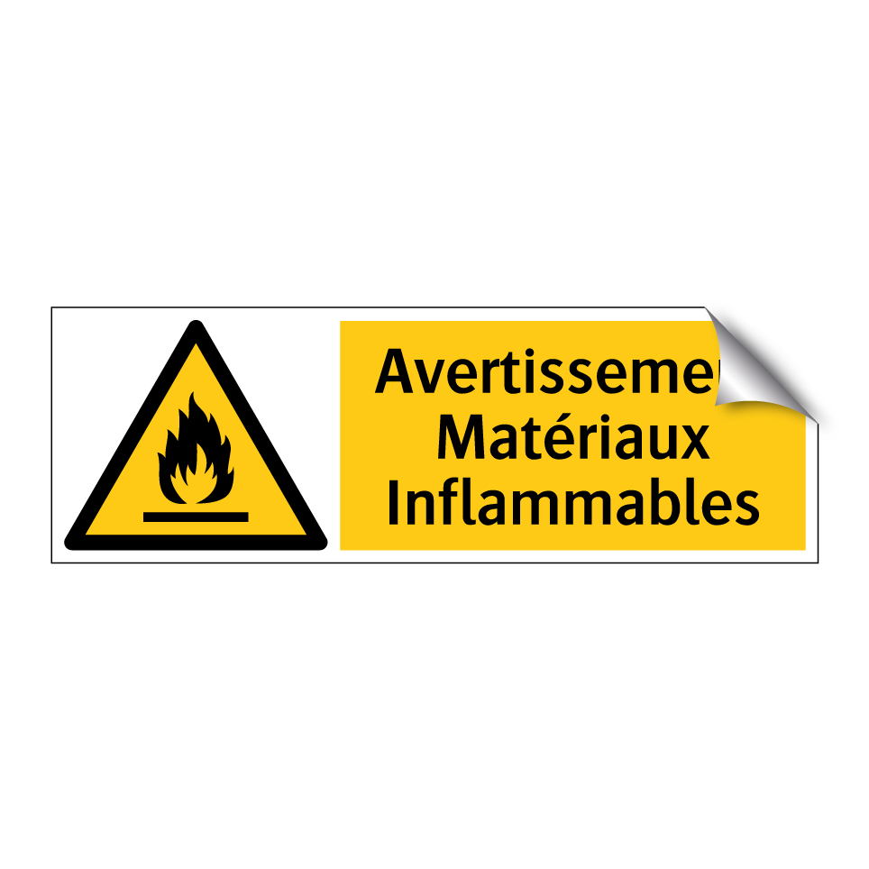Avertissement Matériaux Inflammables