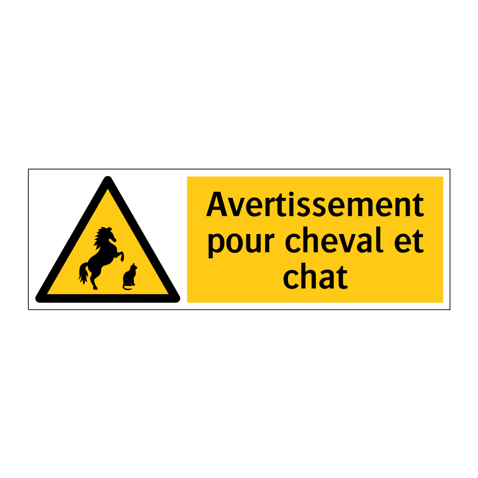 Avertissement pour cheval et chat