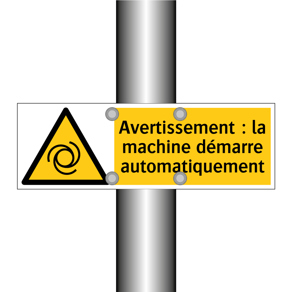 Avertissement : la machine démarre automatiquement
