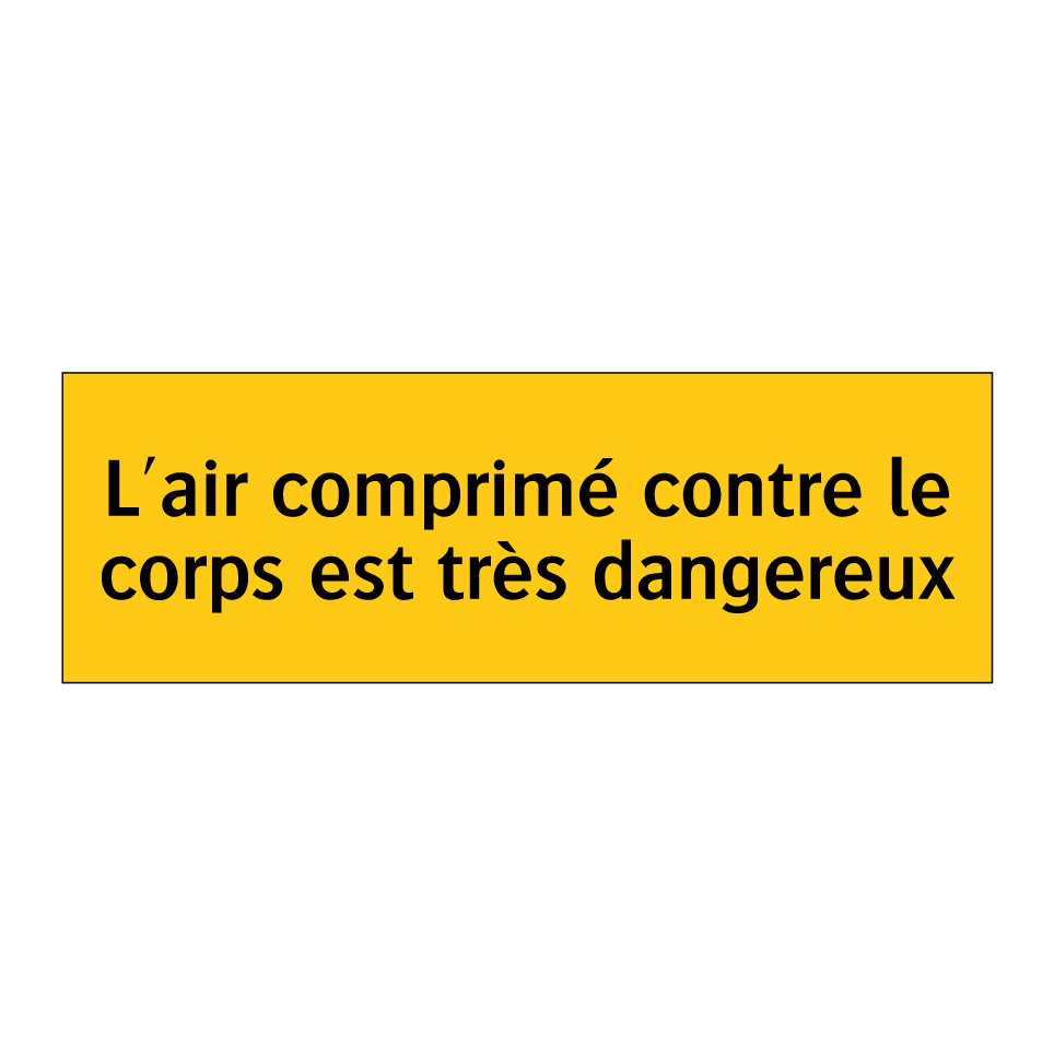 L'air comprimé contre le corps est très dangereux