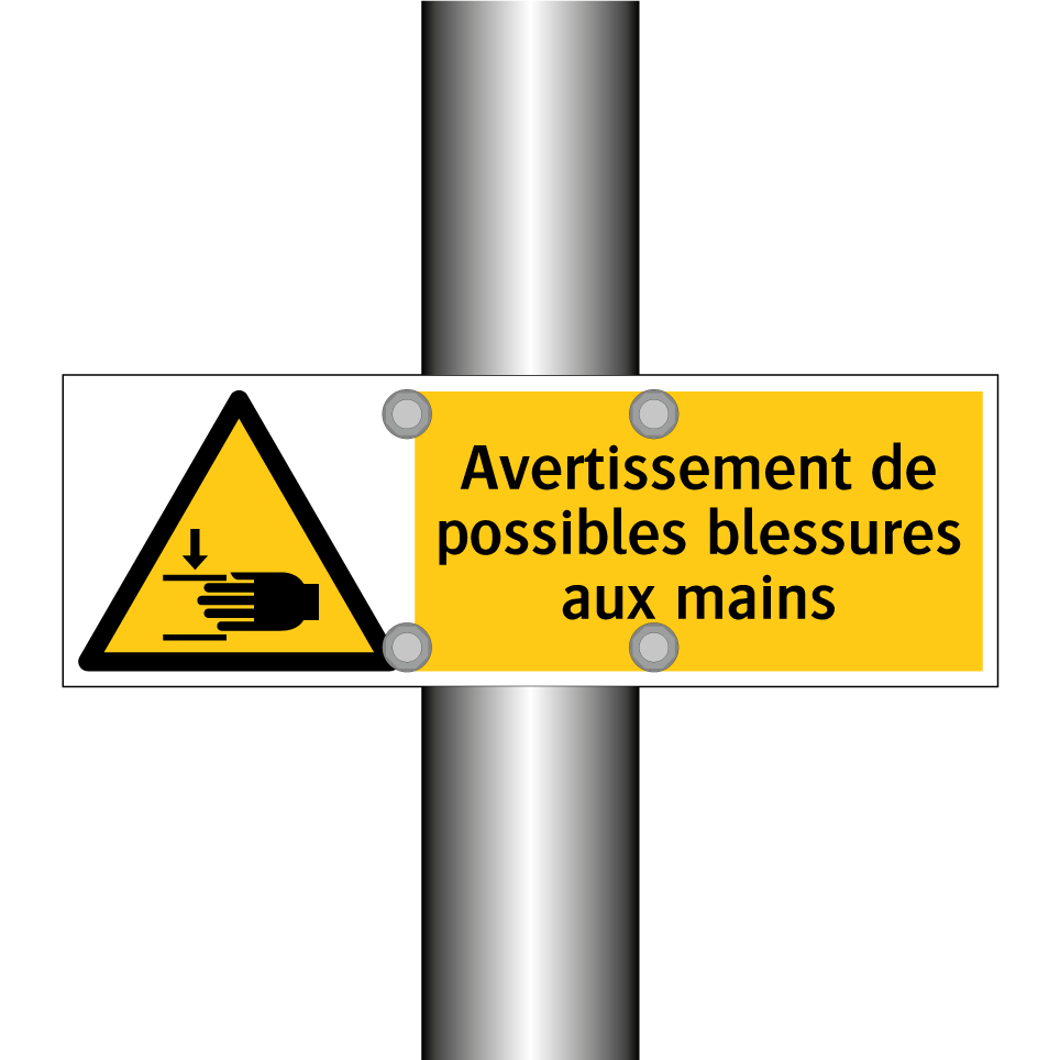 Avertissement de possibles blessures aux mains