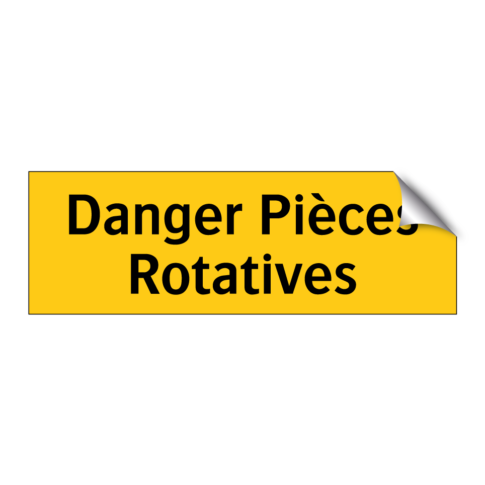 Danger Pièces Rotatives