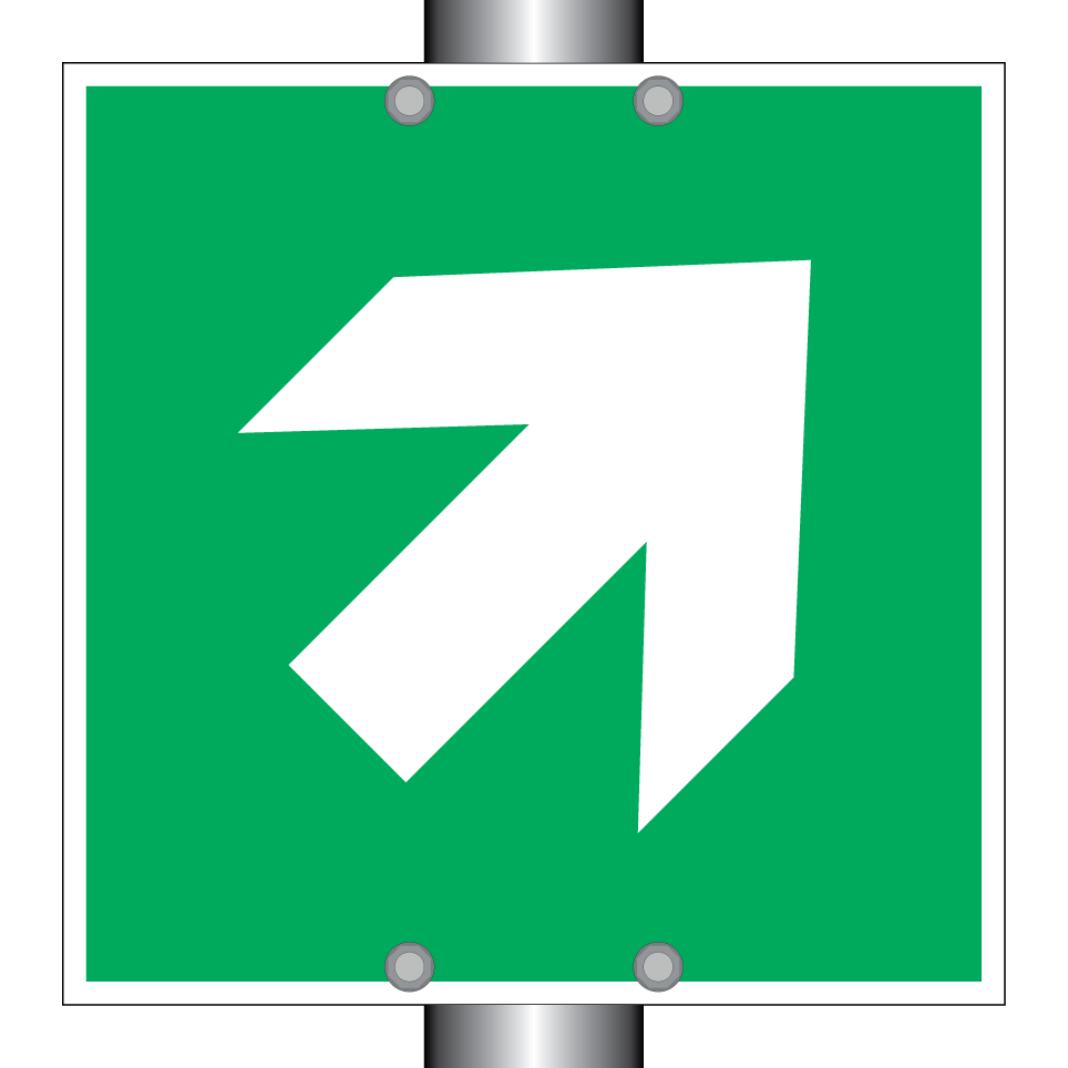 E006 Flèche de direction (angle de 45°)