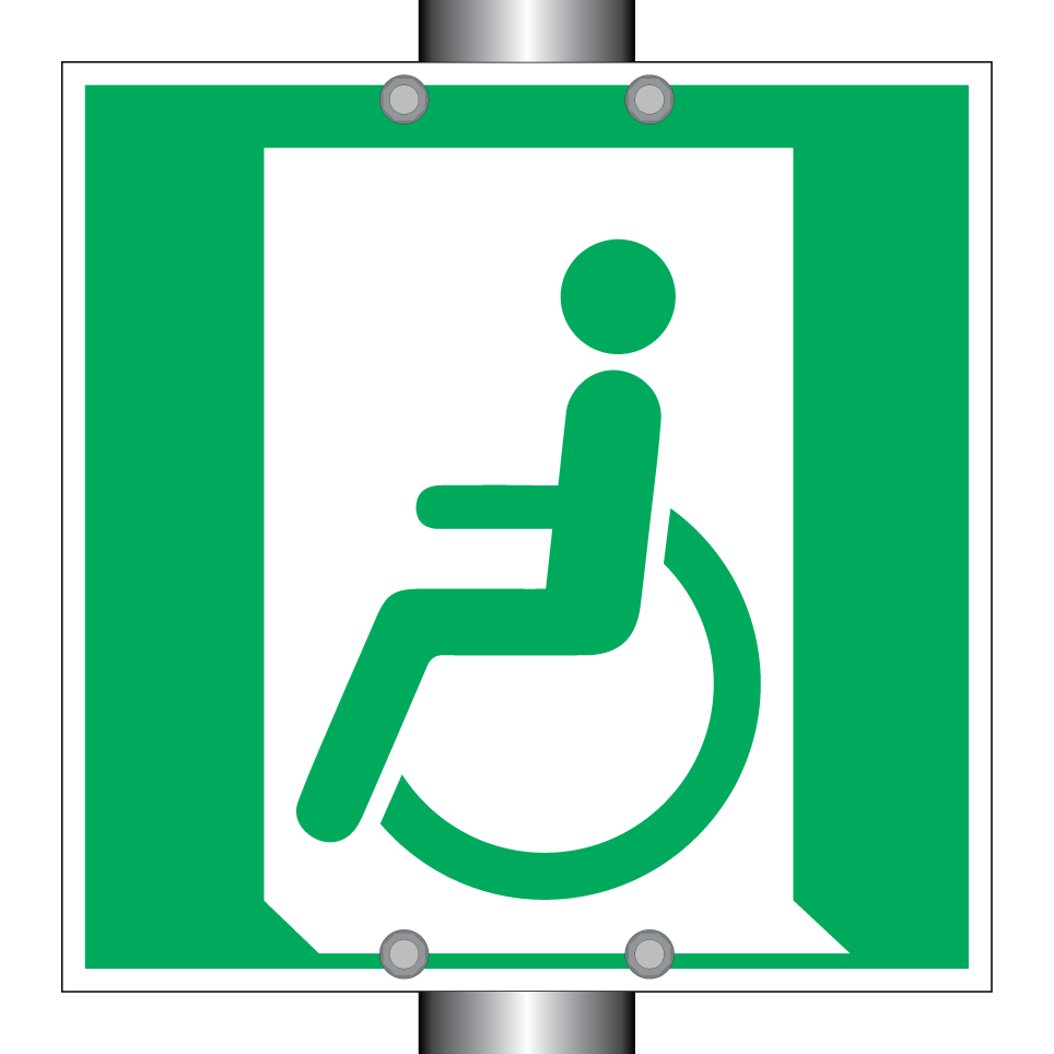 E026 Emergency exit for people unable to walk or with walking impairment (left)