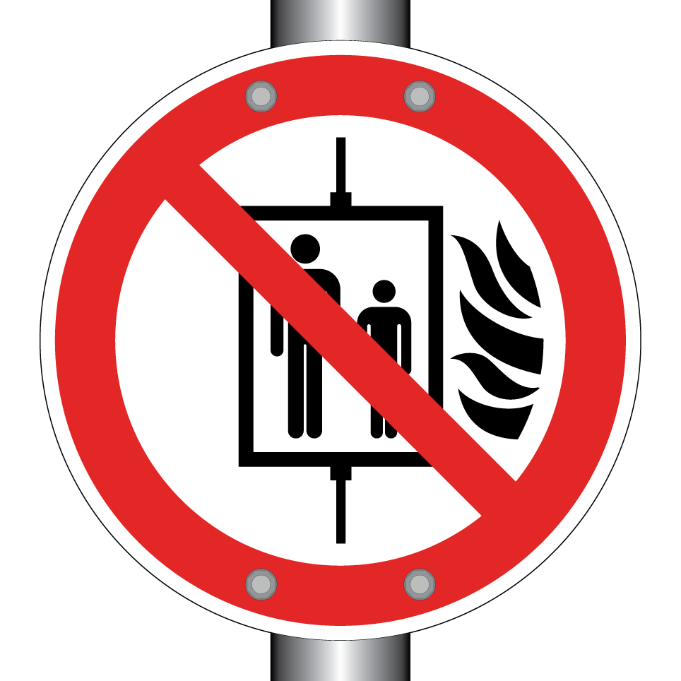 P020 Do not use lift in the event of fire
