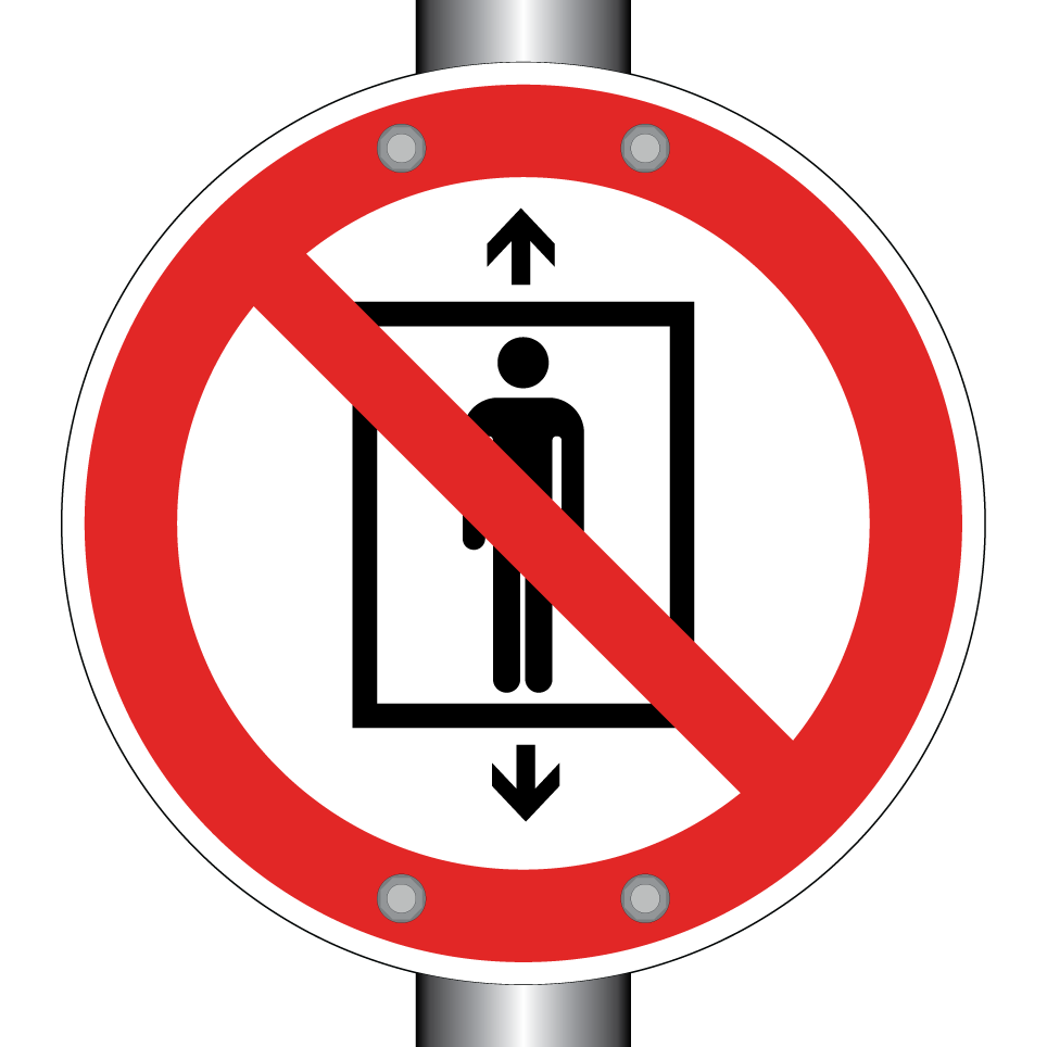 P027 No usar este elevador para personas