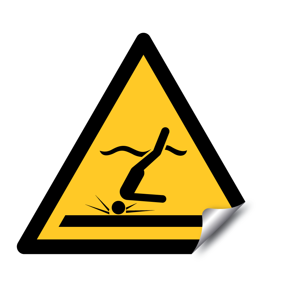 W048 Warning Shallow water (diving)