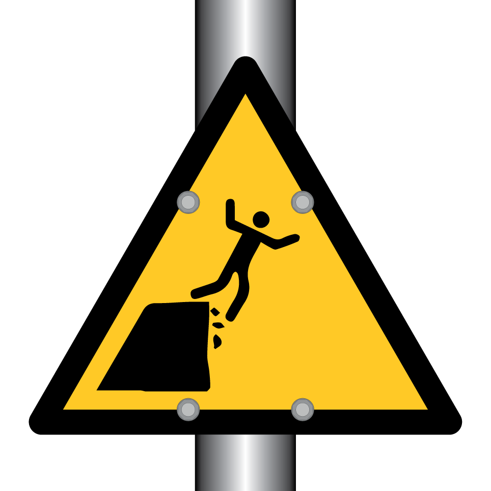 W052 Warning Unstable cliff edge