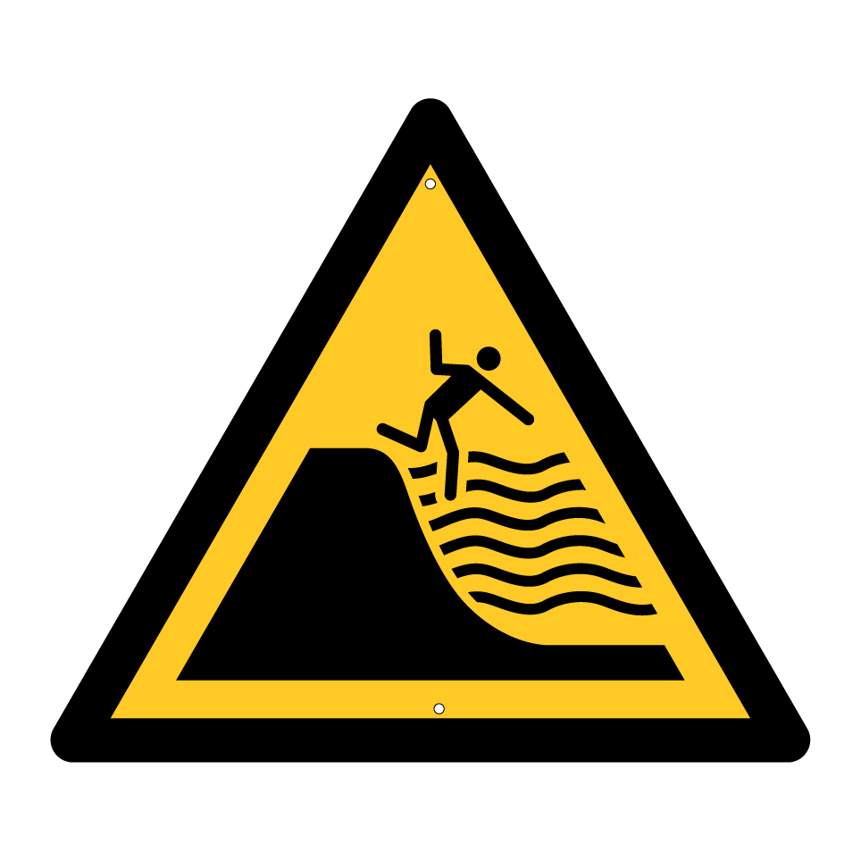 W066 Warning Deep shelving beach
