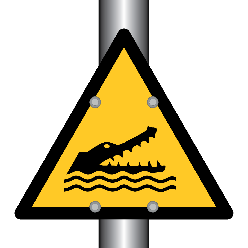 W067 Warning Crocodiles, alligators or caymans