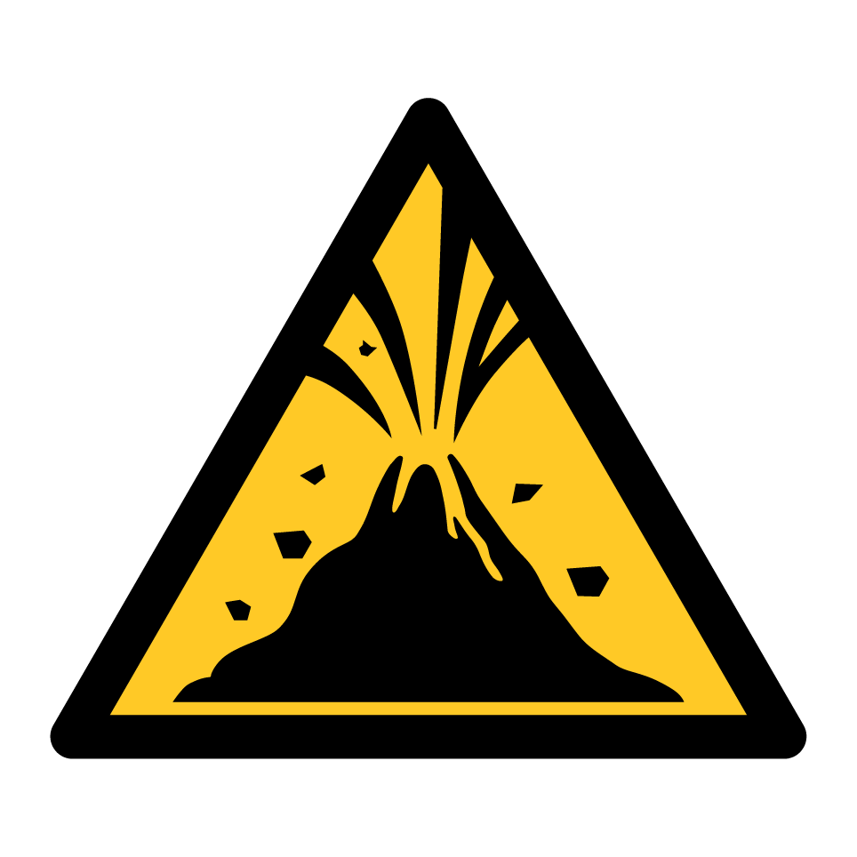 W075 Warning Active volcano zone