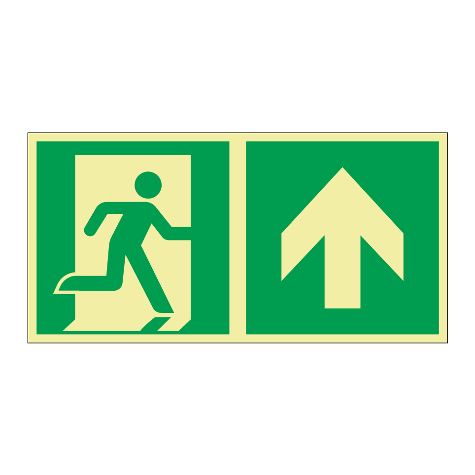 Emergency exit up with dividing line