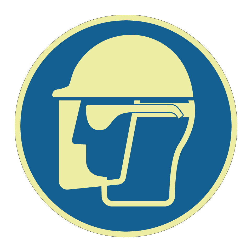 Usar casco, protector facial y gafas de seguridad