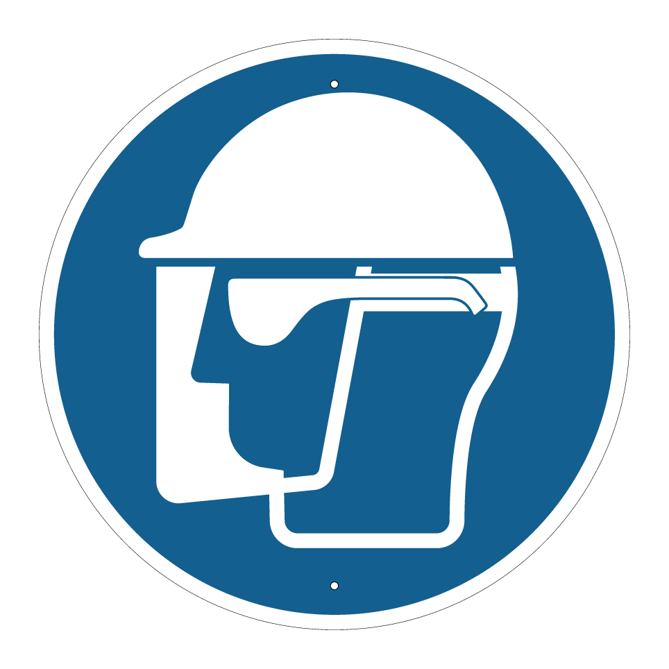 Usar casco, protector facial y gafas de seguridad