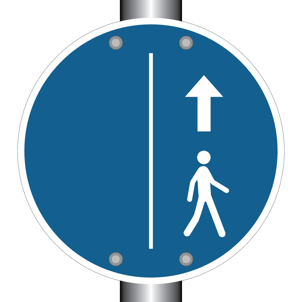 Pedestrian keep to right