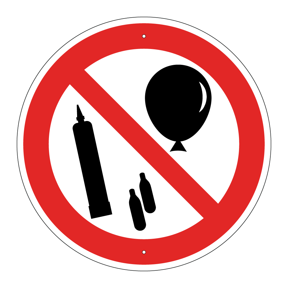 Pas de ballons ni de bonbonnes de gaz