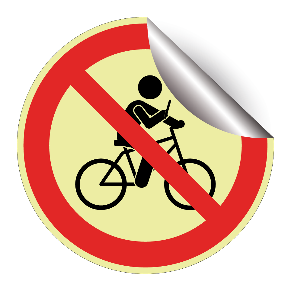 Prohibido andar en bicicleta mientras se usa el teléfono