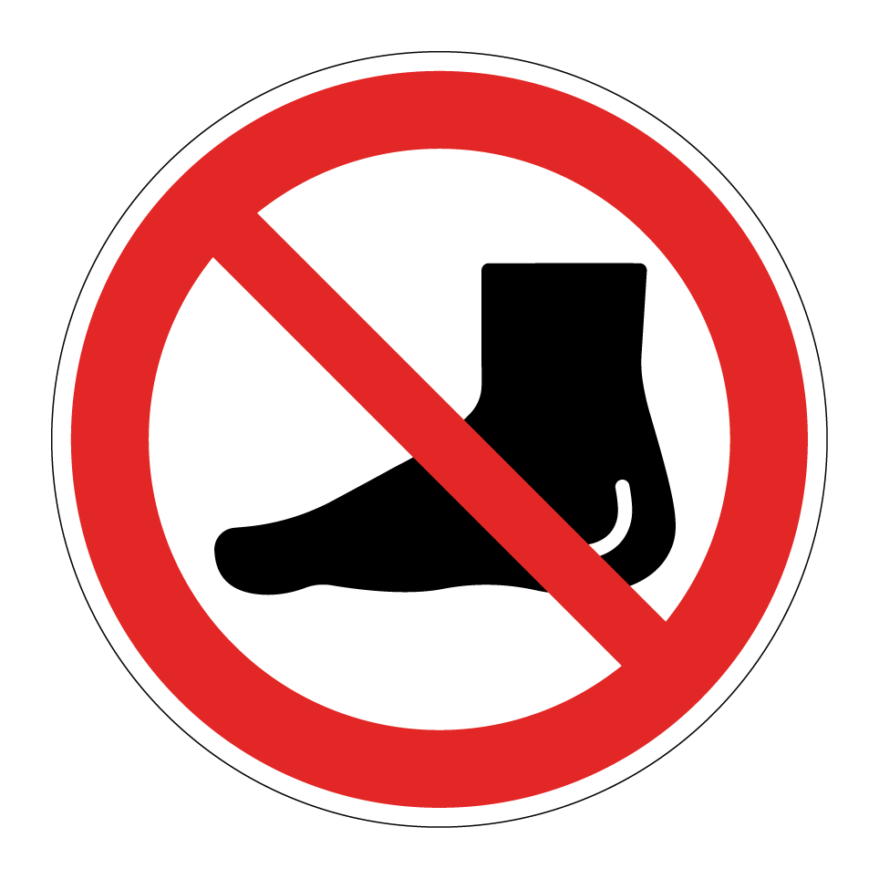 Pieds nus interdits