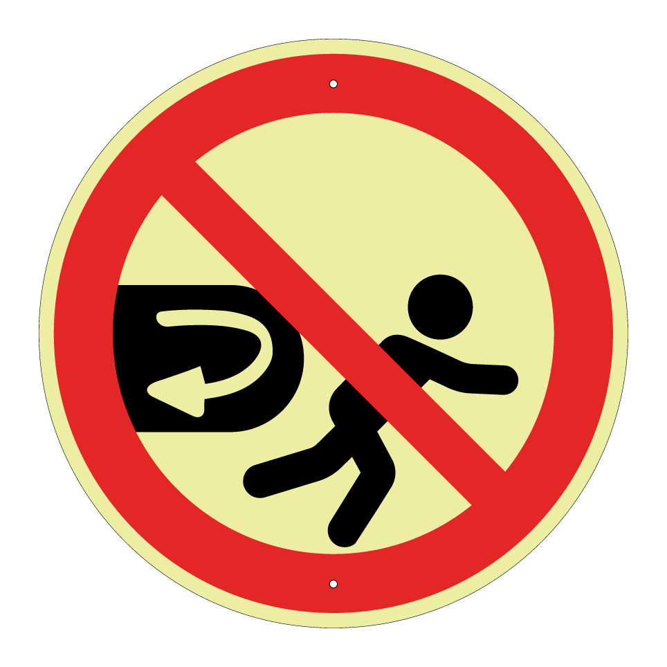 No standning near wide swing machine
