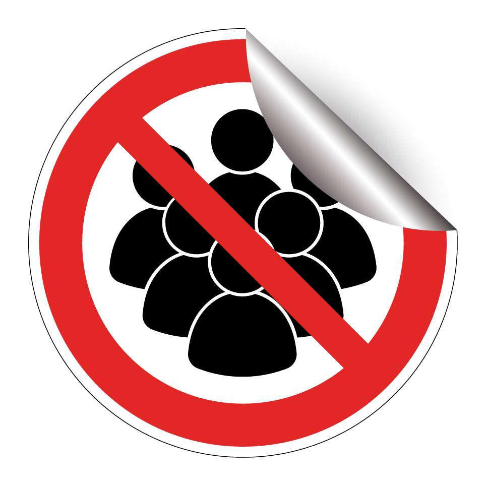 Entrée interdite aux groupes de personnes