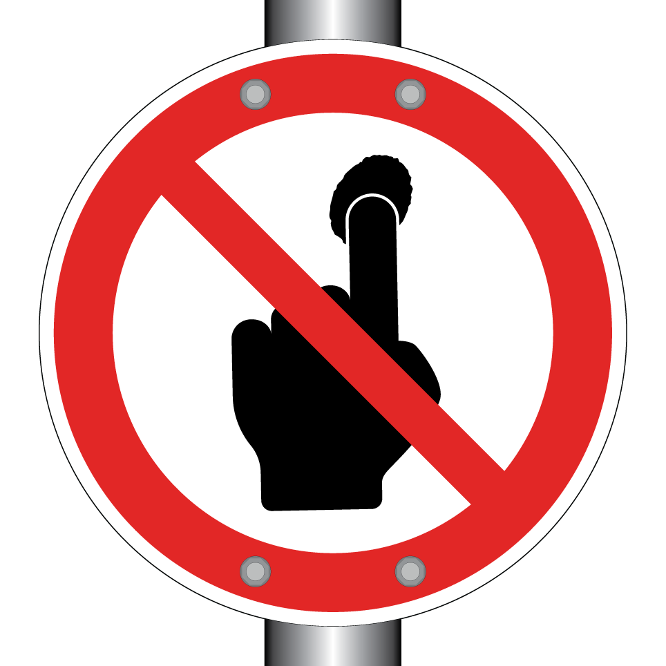 Do not touch with finger